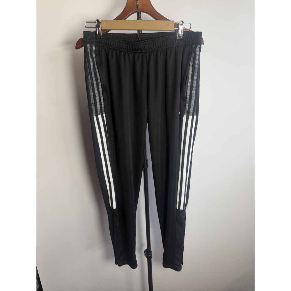 Adidas primegreen 3stripes track pants size L  zippered pockets and ankles
